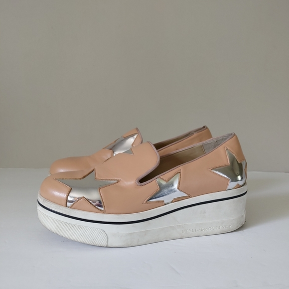 Stella McCartney Star Binx Slip-on Loafers Platform Sneakers Sz 36 US 6 Peach - Picture 3 of 16